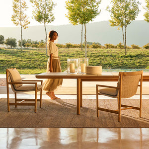 Teak Wood Rattan Chair and Table Garden Plus