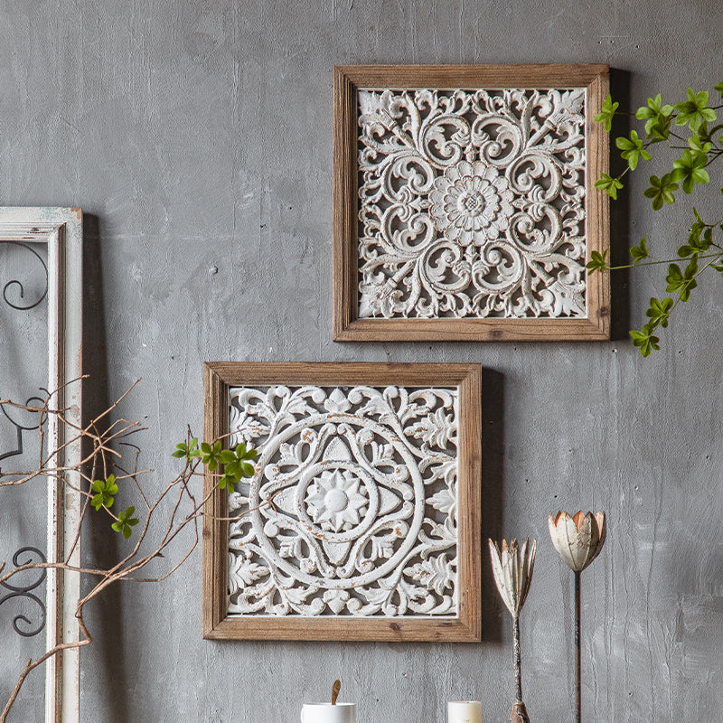 Retro Wall Hanging Wood Carving Panel