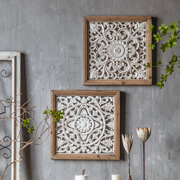 Retro Wall Hanging Wood Carving Panel