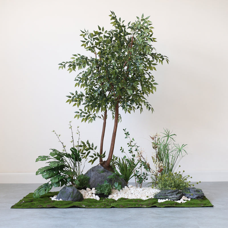 Large Artificial Green Plant Landscape Decoration Set Piece Garden Plus