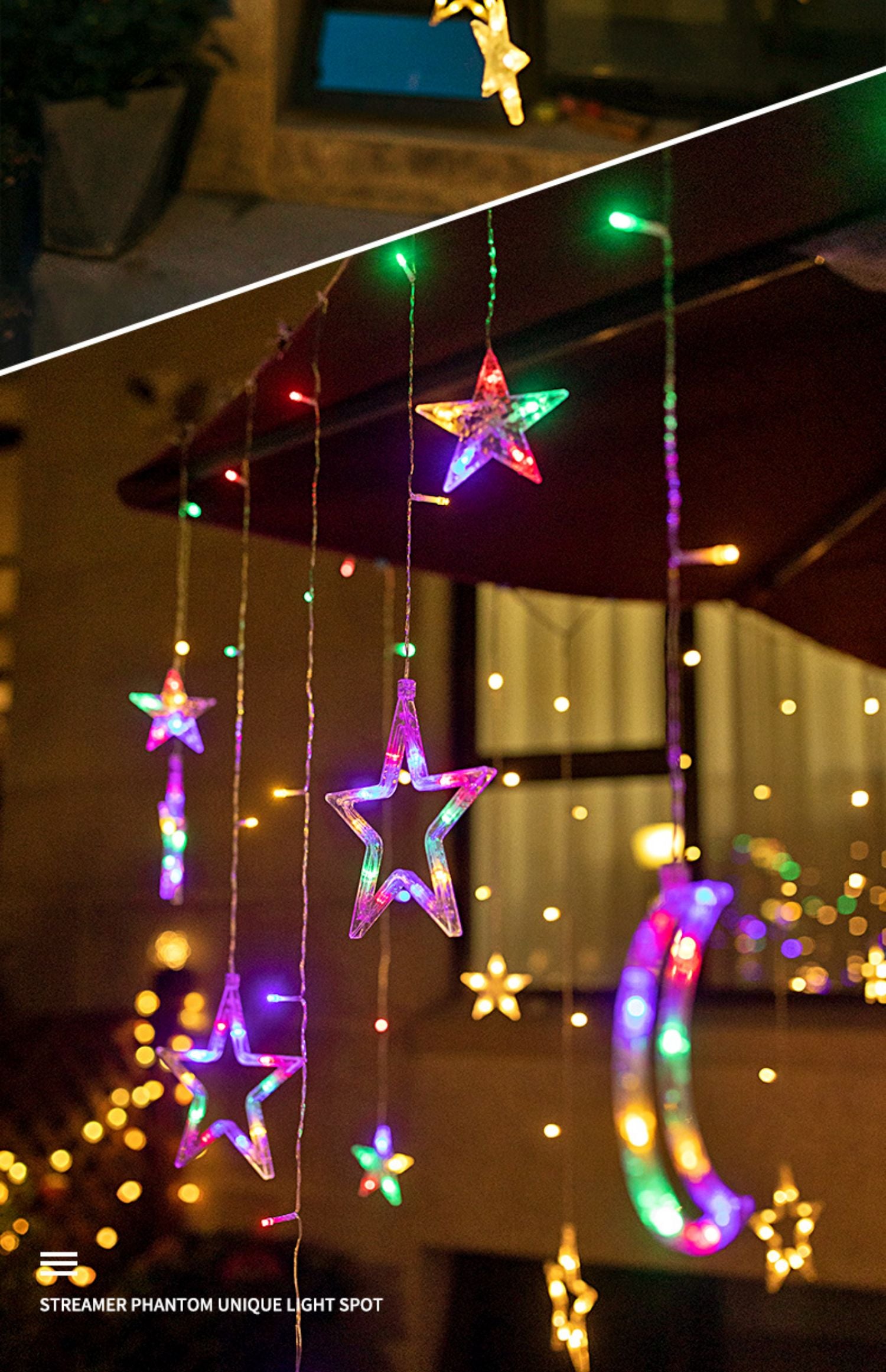 Solar Moon Star LED String Garden Plus