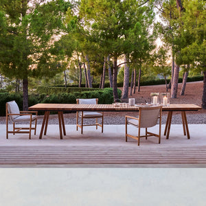 Teak Wood Rattan Chair and Table Garden Plus