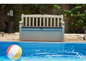 Keter Eden Outdoor Storage Backrest Leisure Bench Garden Plus