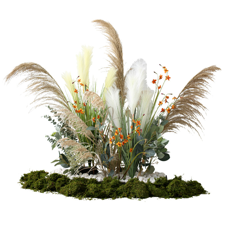 Large Green Plant Reed Landscape Fake Flower and Grass Decoration Pieces Garden Plus