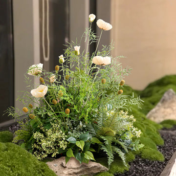 Round Artificial Bonsai Landscape Flower Plant Decoartion Piece Garden Plus