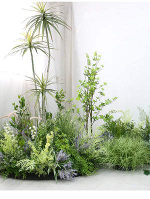 Large Green Simulation Fern Pool Flowers and Plants Set Decoration Piece Garden Plus