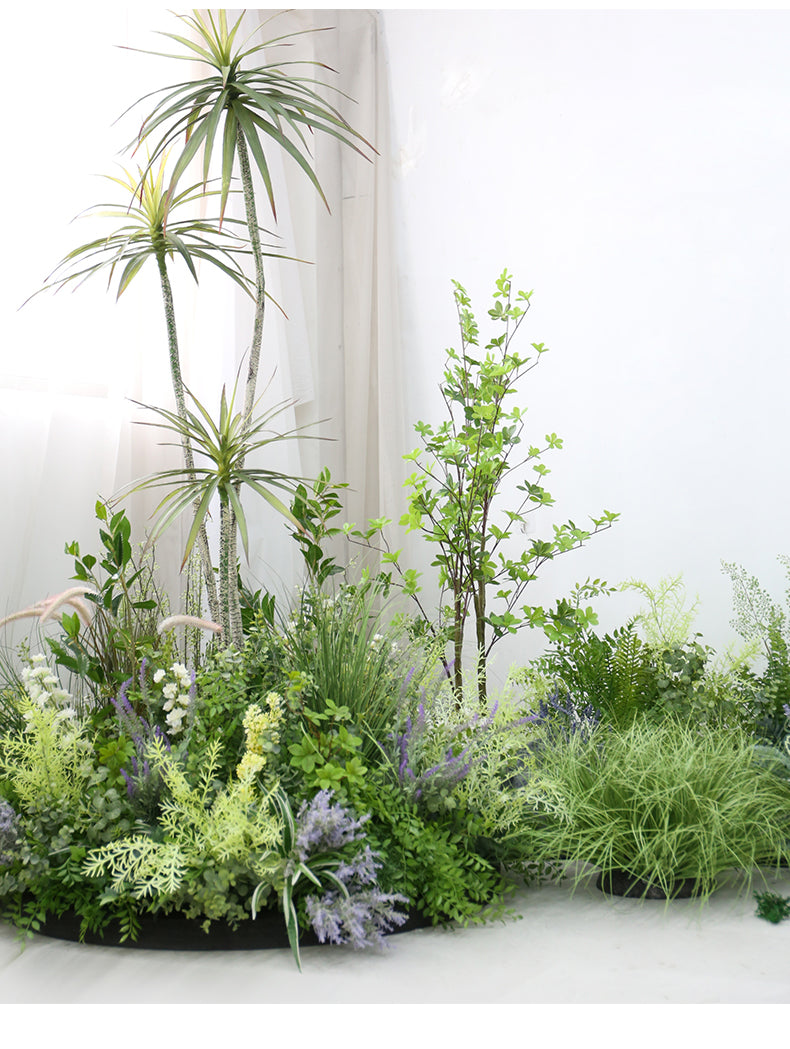 Large Green Simulation Fern Pool Flowers and Plants Set Decoration Piece Garden Plus