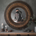 Round Shape Retro Nostalgic Art Wall Mirror Garden Plus