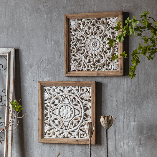 Retro Wall Hanging Wood Carving Panel
