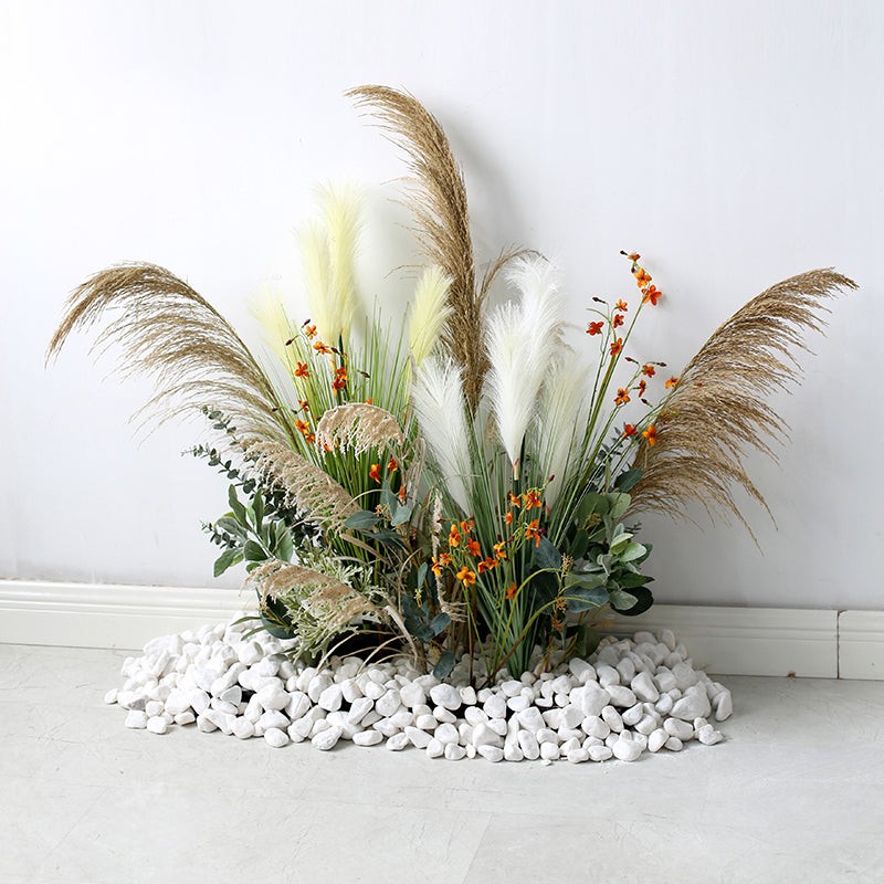 Large Green Plant Reed Landscape Fake Flower and Grass Decoration Pieces Garden Plus