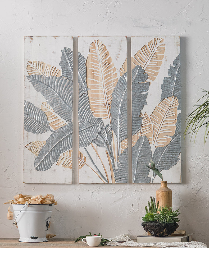 Retro Banana Leaf Wall Decoration Panel Garden Plus