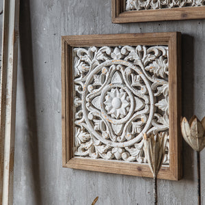 Retro Wall Hanging Wood Carving Panel Garden Plus