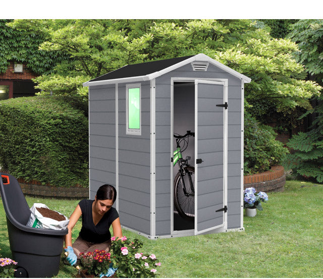 KETER Manor 4x6 Resin Outdoor Storage Shed Garden Plus