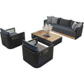 Rattan Teak Sofa Set Garden Plus