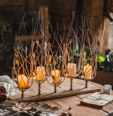 Retro Wrought Iron Candlestick Stand
