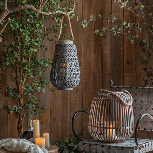 Retro Nostalgic Pendant Ornamen Bamboo Candle Lantern Garden Plus