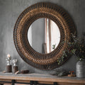 Round Shape Retro Nostalgic Art Wall Mirror Garden Plus