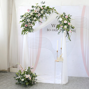 Simulation Mori Style Rose Arc Wall Wedding Decoration Piece