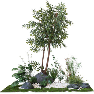 Large Artificial Green Plant Landscape Decoration Set Piece Garden Plus