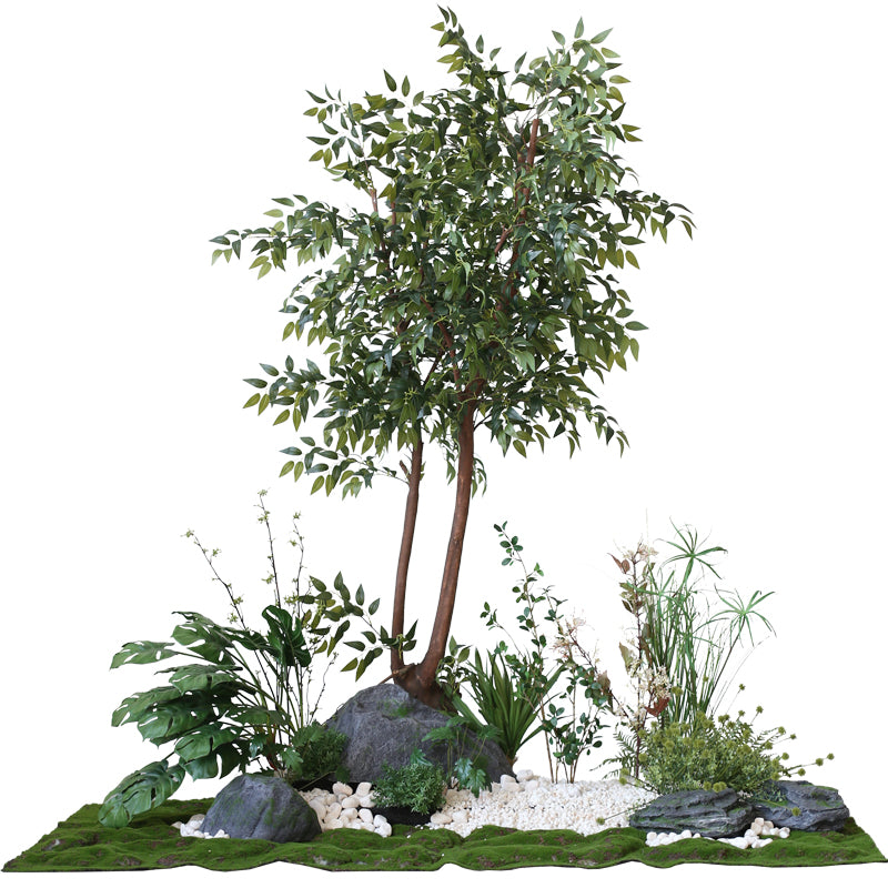 Large Artificial Green Plant Landscape Decoration Set Piece Garden Plus