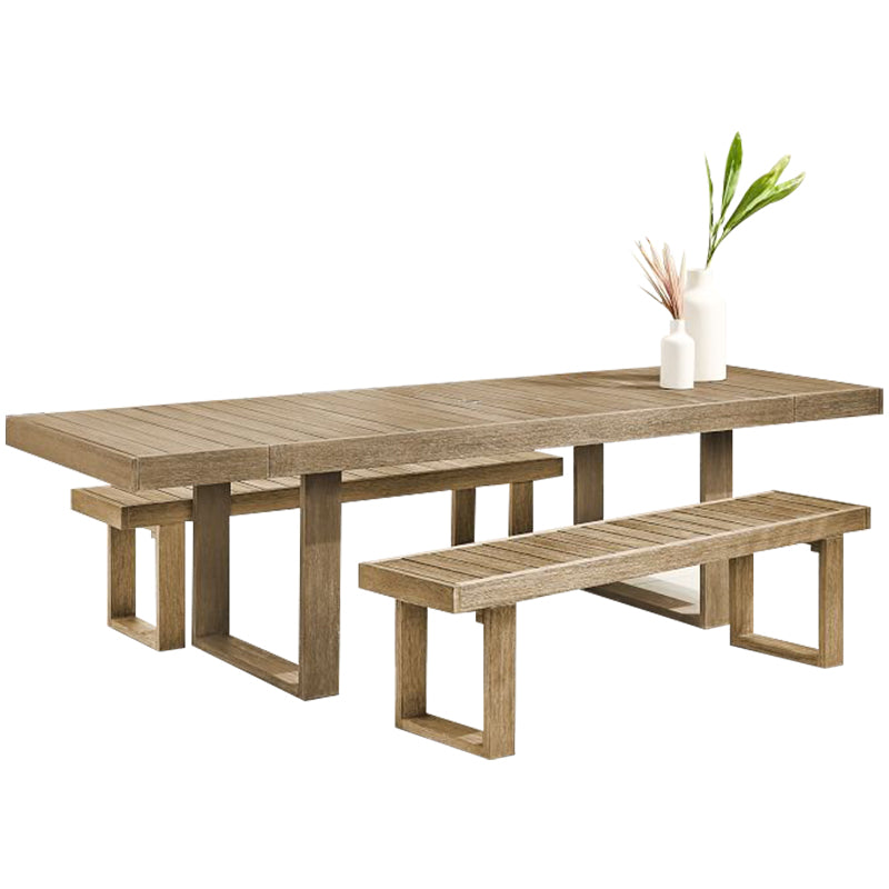 Solid Wood Long Table and Bench Garden Plus