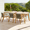 Teak Rattan Table and Chair Set Garden Plus