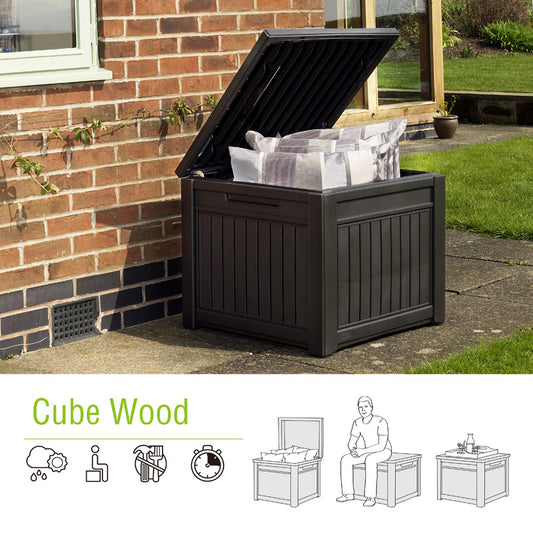Keter Cube Plastic Square Desks and Chairs Storage Box