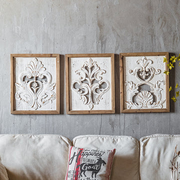 Retro Nostalgic Wall  Hanging Wood Carving Panel