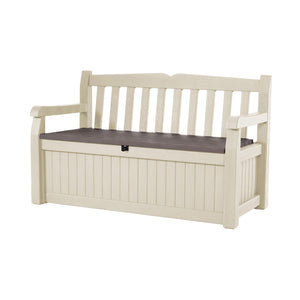 Keter Eden Outdoor Storage Backrest Leisure Bench Garden Plus