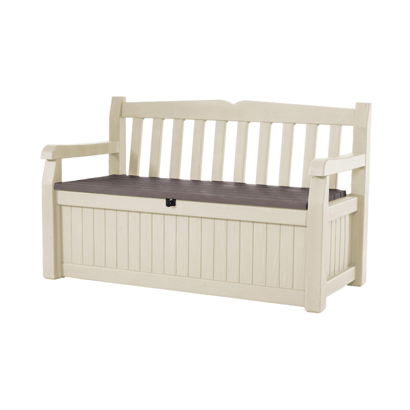 Keter Eden Outdoor Storage Backrest Leisure Bench Garden Plus