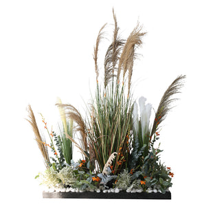 Natural Reed Potted Landscape Simulated Planter Piece Garden Plus