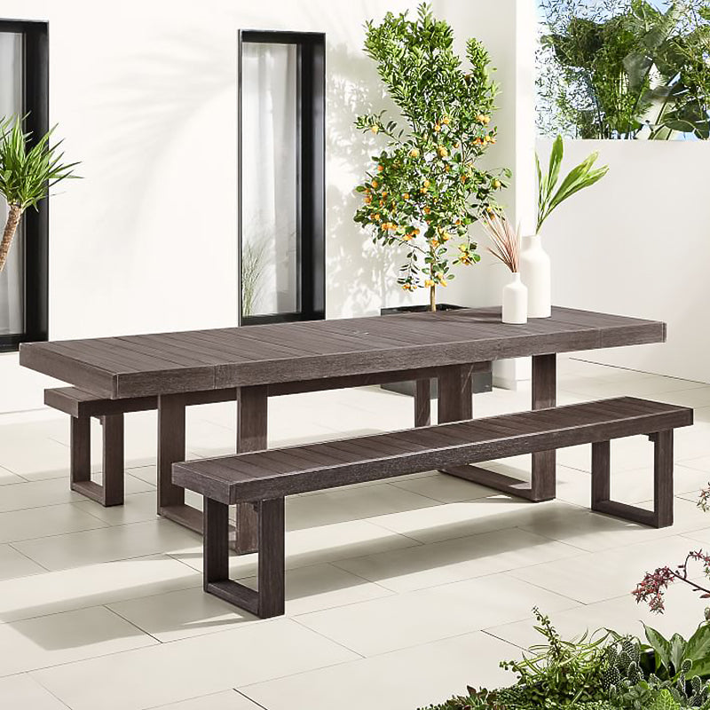 Solid Wood Long Table and Bench Garden Plus