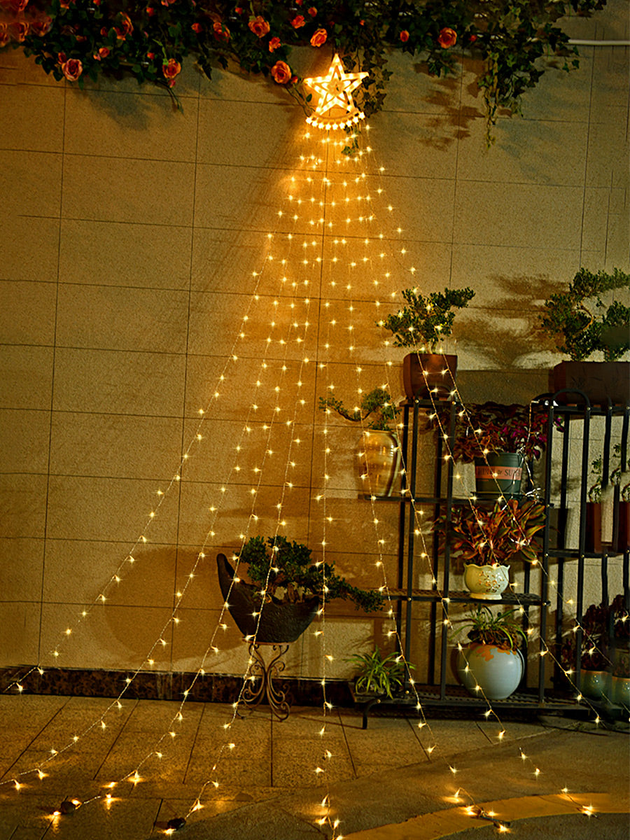 Solar Star Waterfall Light Garden Plus