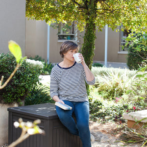 Keter Cube Plastic Square Desks and Chairs Storage Box Garden Plus