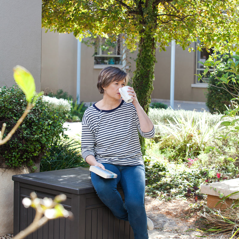 Keter Cube Plastic Square Desks and Chairs Storage Box Garden Plus