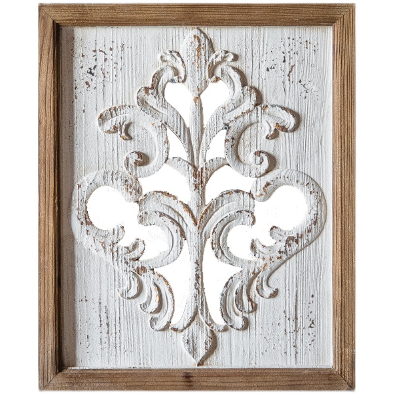 Retro Nostalgic Wall Hanging Wood Carving Panel Garden Plus