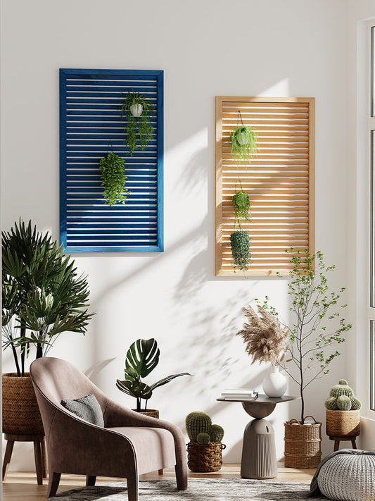 Outdoor Wooden Louver Mesh Screen Fence