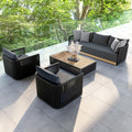 Rattan Teak Sofa Set Garden Plus