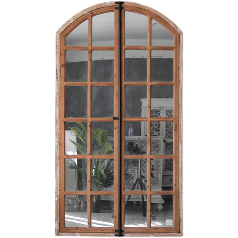 Retro Solid Wood Wall Hanging Dressing Mirror Garden Plus