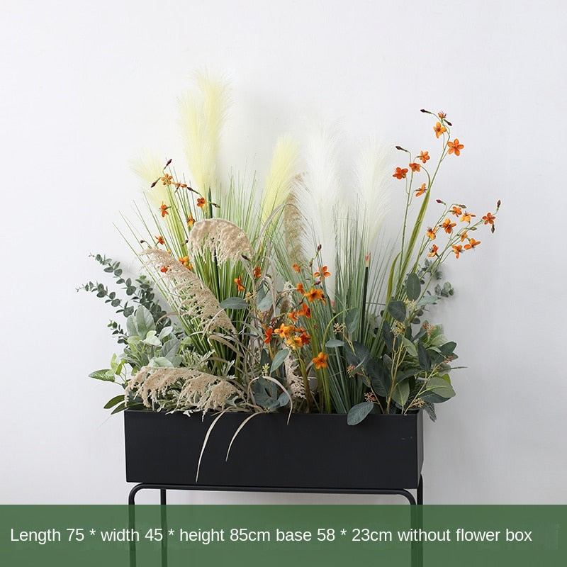 Large Green Plant Reed Landscape Fake Flower and Grass Decoration Pieces Garden Plus