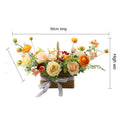 Portable Flower Rattan Basket Simulation Silk Flower Decoration Piece Garden Plus