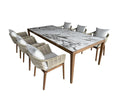 Teak Stone Plate Dining Tables and Chairs Set Garden Plus