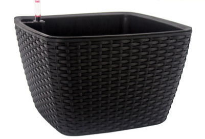 Leizisure Self-Watering Planter Low-Trapezoid Rattan Style Flowerpot Garden Plus