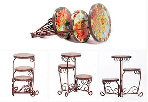 American Country Home Three-layer Foldable Flower Stand Garden Plus