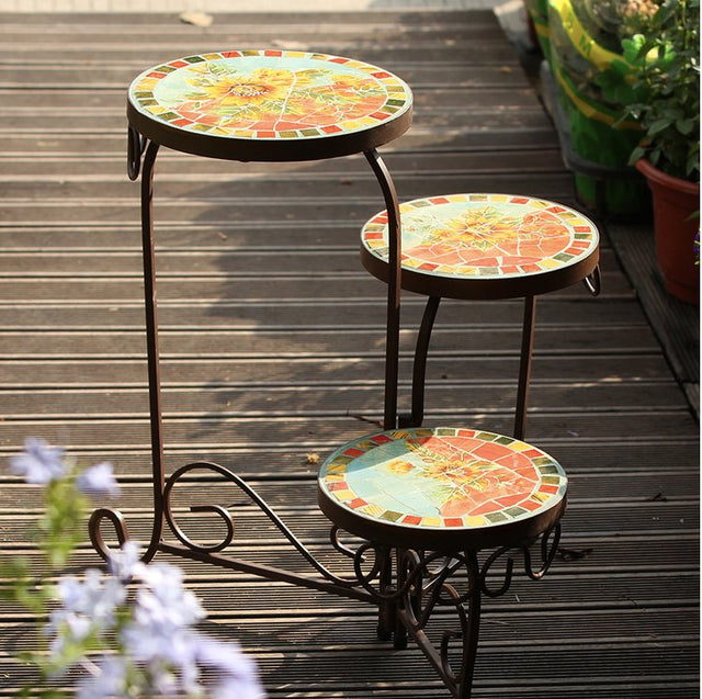 American Country Home Three-layer Foldable Flower Stand