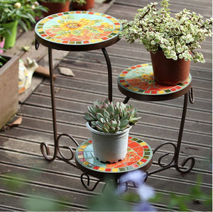 American Country Home Three-layer Foldable Flower Stand Garden Plus