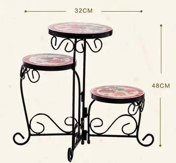 American Country Home Three-layer Foldable Flower Stand Garden Plus