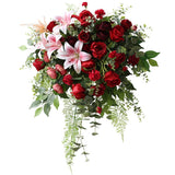Artifical Red Rose and Lily Hanging Flower for Ceremony or Banquet Decoration Piece Garden Plus