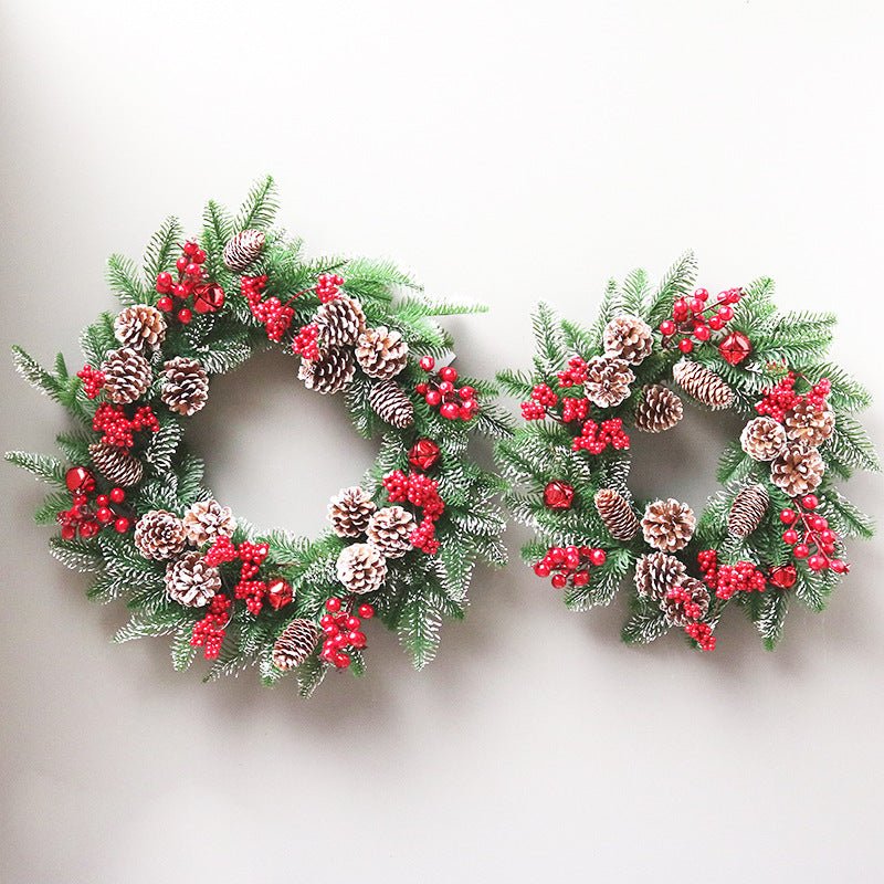 Artificial Christmas Red Berries & Pine Fruits Door Wreath Garden Plus