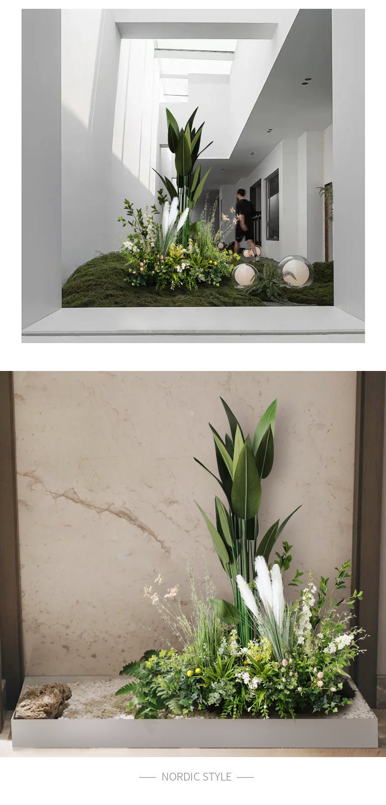 Artificial Combination on-the-Ground Green Potted Plants Deocoration Pieces Garden Plus